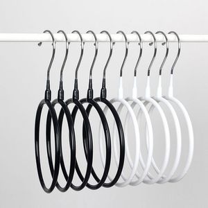 Rail Storage Rack Hooks Metal Silk Scarf Hanger Round Ring Organizer Toroidal Circle Garment Belt Tie Handduk Klädhylla Hållare