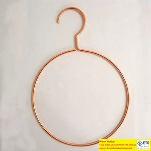 Scarf Tie Belt and Towel Clothes Organizer Nordic Style Rose Gold Metal Iron Circle Hanger Rack