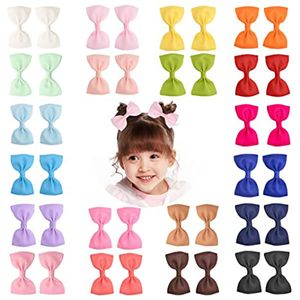 Newborn Baby Snap Hair Clips Tiny Bow Non Slip Barrettes For Infant Fine 2.75inch Hair Mini Bow Girl 40pcs