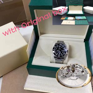 Luksusowy zegarek z oryginalnym pudełkiem nowy styl męski Red Bezel automatyczny zegarek męski kalendarz pełny stal gmt batman zegarki męskie Sapphire Business Dive WristWatches