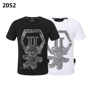 PLEIN BEAR T SHIRT Mens Designer Tshirts Brand Clothing Rhinestone PP Skull Men T-SHIRT ROUND NECK SS TEDDY GLASS AND PLEIN WITH CRYSTALS Hip Hop Tshirt Top Tees 161207