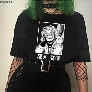 Erkek Tişörtler Unisex T Shirt My Hero Academya Hawks Anime Büyük boy Tişört Erkek Giyim Sokak Giyim Sokak Üstleri W0322