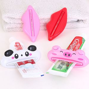 Cartone animato Dentifricio Spremiagrumi Distributore di articoli per la toilette Plastica per uso domestico Bambino Carino Dentifricio Tubo Semplice Dentifricio Spremiagrumi Accessori per il bagno