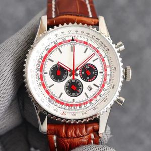 Aviation Series Men's Wrist Watch 43mm Importerad multifunktionskvartrörelse Män lyxig high-end handledsur