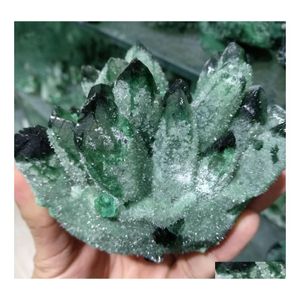 Oggetti decorativi Figurine 680G Natural Green Ghost Phantom Quarzo Crystal Cluster Healing Specimen 201125 Drop Delivery Home Ga Dhthf