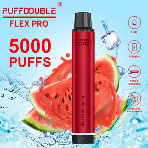 Puff Flex 5000 Çift Profesyonel Tek Kullanımlık E Sigara 11ml Önceden Doldurulmuş Vape Desechable 550mAh Şarj Edilebilir Pil Cigarrillos Desechables