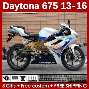 Moto Fairings for Daytona 675 675R 2013-2016 BOODYWORK DAYTONA675 BODYS 166NO.63 DAYTONA 675 R 13 14 15 16 2013 2014 2015 2016 OEM MOTORCYCLE FAIRING KIT Blue White Blk