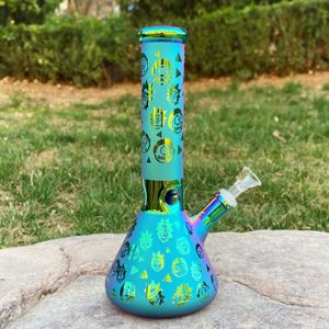 11'' Plating Hookah Thick Glass Bong Big Beaker Smoking Water Pipe Tobacco Bubbler