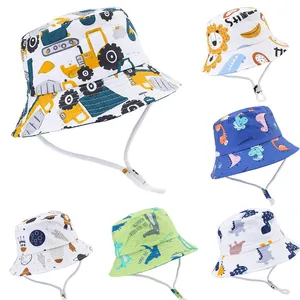 New Baby Sun Hats For Boys Girls Cartoon Bucket Hat UV Cotton Summer Panama Girls Hat Bonnet Kids Toddler Children Fisherman Hat RL544