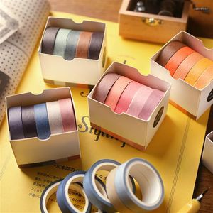 Present Wrap 5st/Set Stationery Tape Office Studenter Papper DIY Planner Masking Adhesive Tapes Stickers Dekorativa