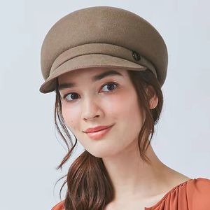 Caps de bola clássica feminina lã inverno viseira bereta sboy chapéu de taxista gatsby Ivy 5659cm 230321