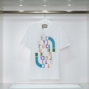 メンズTシャツTシャツスリムフィットショートスリーブコットン通気性ティートップデザインラグジュアリーレタープリントシャツ2023春の夏ハイストリートカジュアルメンズ服