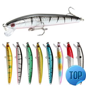 1 datorer/parti 10cm 8.7g Wobbler Fishing Lure Minnow Hårt bete med 3 fiskekrokar 3D -ögon Bass Trolling isca artificiail tackling