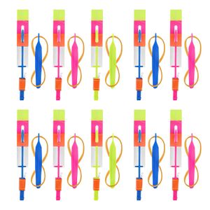 Led Rave Toy 6PCS Outdoor Shining Rocket Flash LED Light Night Kids Luminous Slings s Shine Elastic Helicopter Rotating 230322