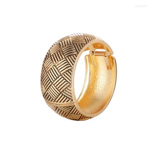 Bangle Gypsy Ethnic Square Pattern Metal Carved Wide Bangles Tibetan Vintage Retro Tribal Fashion Bracelet Cuff For Women