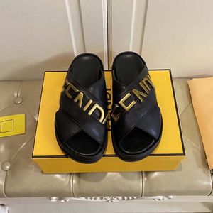 Fashion Slippers Women Sandal Luxury Designer Lady Gentlemen Colorful Canvas Letter Anatomic Leather slide 01