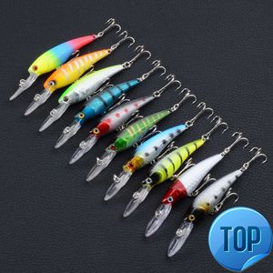 1 Pcs 9cm Minnow Hard Bait Fishing Lures Wobbler Isca Artificial Plastic Crank Bait 3D Eyes Lure Fishing Tackle Free Shipping