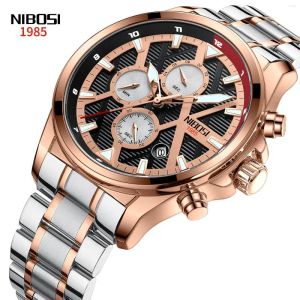 Avanadores de punho Nibosi Moda de moda masculina Casual Watch Relogio Masculino Men Watches Military Quartz Saat 2510