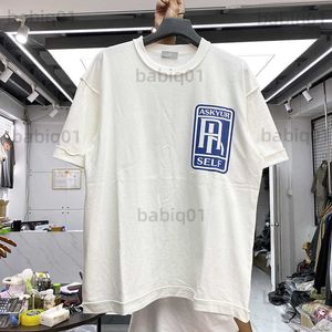 Erkek Tişörtler 22ss Üst Gözyaşı Baskı Askyur Kendin T-Shirt Erkekler Kadın En İyi Kalite Büyük Boy R mektubu Tişört Tees Kısa Kol T230321