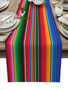 Table Runner Colorful Mexican Stripes Table Runners Kitchen Runner Dinning Wedding Table Decoration Coffee Table Rustic Home Tablecloth 230322