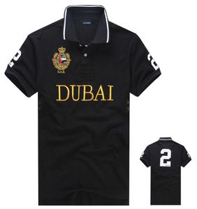 새로운 두바이시 에디션 폴로 짧은 슬리브 고품질 100%면 남성 자수 기술 패션 캐주얼 티셔츠 S-5XL