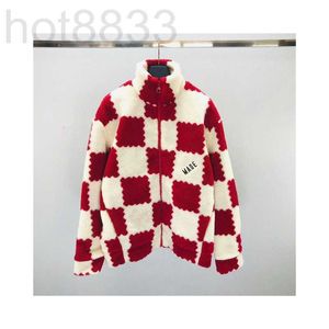 Men's Jackets Designer Winter Fashion Mens Womens Coat Plaid Pattern Jacket Jacquard Multifunctional Warm Stand Collar Lamb Wool Windbreaker for Men Women BNZX