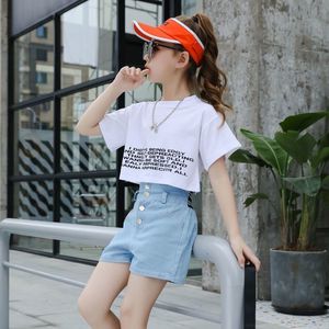 衣料品セット子供サマースーツガールTシャツデニムショーツ