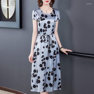 Casual Dresses 2023 Summer Dress Women's Dot Printed Silk Fashion Party Ladies Limited Time Offer Direct Sales