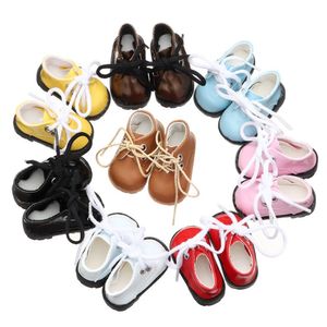 Doll Accessories 55cm Toy Bright Leather Shoes for 16 Toys Handmade Cute Bandage Girls Gifts 230322