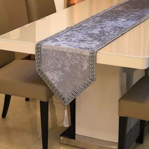 Table corredor de mesa corredor cor de coloração sólida borla de luxo mesa de jantar decoração de natal