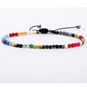 Charmarmband Lucky Stone Pärlor Armband Justerbar Böhmen Buddhism 7 Chakra för kvinnor Yoga Bön Enkel design