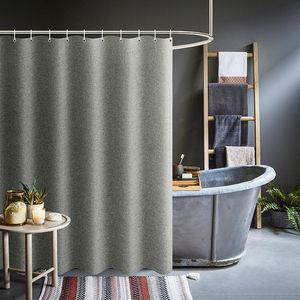 Shower Curtains Thickened imitation linen shower curtains solid el high-quality waterproof bathroom curtains for els and families WF 230322