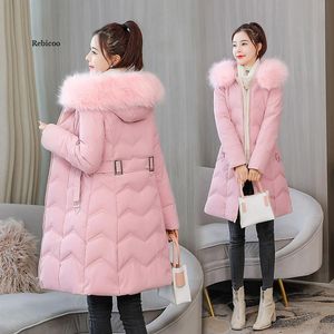 Roupas de inverno de Parkas de Parkas feminino para mulheres 2023 de comprimento médio, com gola grande com gola de pele grande