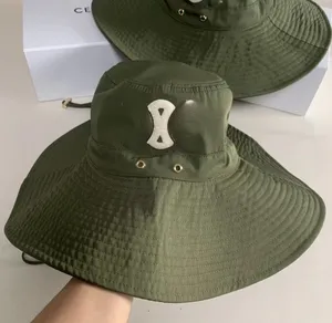 Klasyczny kapelusz kubełkowy Zielony Big Rdzeń Ochrona przed słońcem Koronki Lake Up Summer Outdoor Bucket Hat European Style