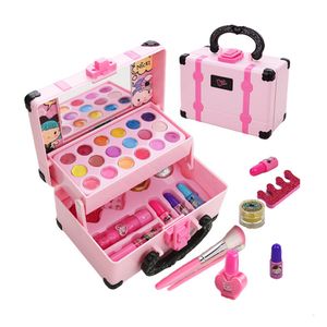 Beauty Fashion Childrens finge Play Play Make Up Simulation Cosmetics Set Safety Lipstick Eyeshadow Toys para meninas para meninas 230322
