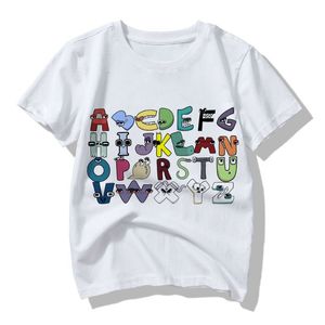 Tshirts Summer Fashion Childrens Alphabet Lore Harajuku shirt Boys Shirt Girls Clothes Print Cartoon Shirts Kids 230322