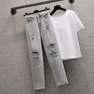 Men's Jeans Hip Hop Ripped Blue Men Casual Straight Leg Jean Baggy Cowboy Trousers Streetwear Hole Denim Pants Vintage Men's Wear 5XL