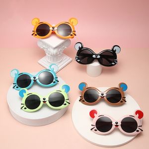 Crianças Óculos de sol Mouse Cartoon Sun Glasses Fetes Designer de verão Viagens de praia Girls Fashion Eye Glasses Sun Shades UV Protection óculos Eyewear BC506