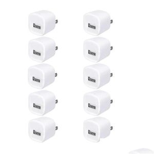 Mobiltelefonladdare Factory Outlet Square Style 5V 1A US Wall Charger USB Plug -adapter för 5 6 7 8 8 X Android Mp3 Drop Delivery Phone Dhwuu