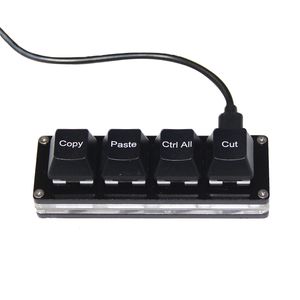 Office Shortcut Keypad Keychron 4-Key Green Axis Copy Paste Select All Cut Mini USB Mechanical Keyboard Blue Switch ABS KeyCaps