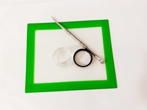 Kit di cera siliconica Set con fogli pad mat 3ml Barattoli di vetro contenitori per tamponare strumento per tamponare erbe secche