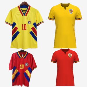 Retro 1994 Rumänien Soccer Jerseys 2023 Home Away Red Yellow 94 Vintage Football Shirt Hagi Popescu Raducioiu National Team Stanciu Tanase Puscas Maxim Uniforms 23 24