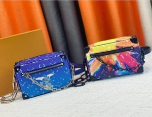 Mini Soft Trunk box bags designer handbag Men Women Shoulder Crossbody chain bag colorful Rainbow Rendering Gradient genuine leather monograms CrossBody wallet