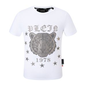 Plein Bear TシャツメンズデザイナーTシャツブランド衣料ラインストーンPPスカルメンTシャツラウンドネックSS TigerとPlein with Crystals Hip Hop Tshirt TOP TEES 161215