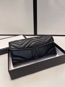 Luxury Women Card Holders Metal G Cowhide Long Metal Buckle Opening Bank Card Zero Wallet Flap Design Designer Fashion Handheld Bag