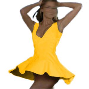 Повседневные платья S-6xl Женщины Сексуальные влажные наклетние изделия из искусственного кожа