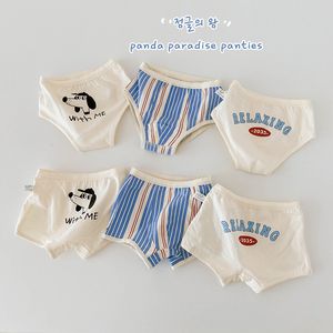 Panties 3pcslot Boy Cotton Underwear Kids Large Size Boxer Briefs Children Triangle Flat Angle Teenager Plus 230322