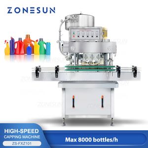 Zonesun tampa automática de tampas de tampas de tampas de alta velocidade alimentador vibratório alimentador de garrafa de vedação de embalagem Produção ZS-FXZ101 Máquina de vedação