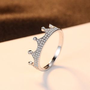 Crown Design Microinlaid Zircon s925 Silver Women Ring European Fashion Luxury Ring Exquisite Premium Jewelry Gift