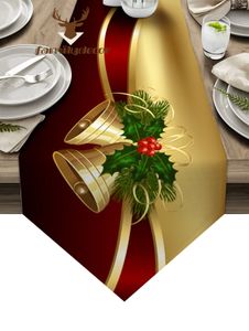 Table Runner Christmas Bell Ribbon Table Runners Tabel Decor Decoração de cozinha Tabela de cozinha Festival Placemats Placemats 230322